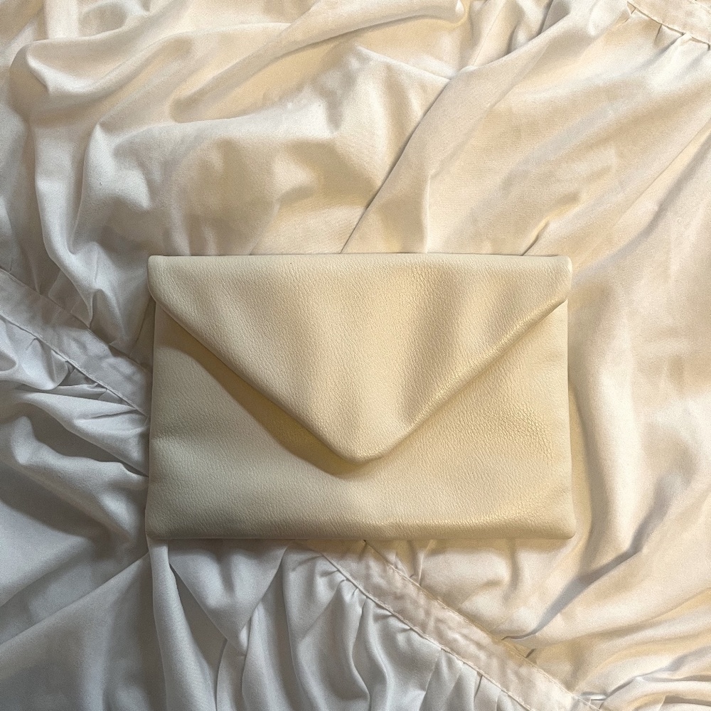 White and Gold Clutch/Crossbody Purse